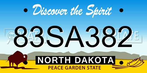 83SA382 North Dakota License Plate