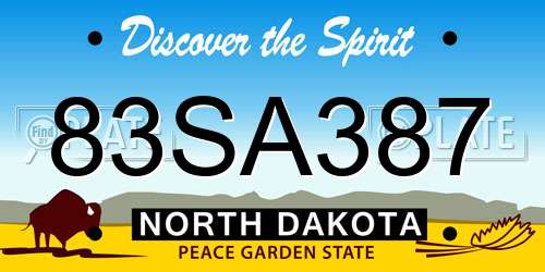 83SA387 North Dakota License Plate