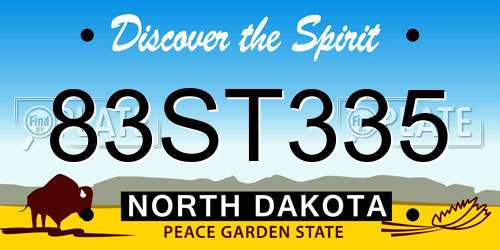 83ST335 North Dakota License Plate
