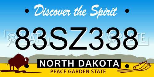 83SZ338 North Dakota License Plate
