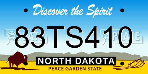 83TS410 North Dakota License Plate