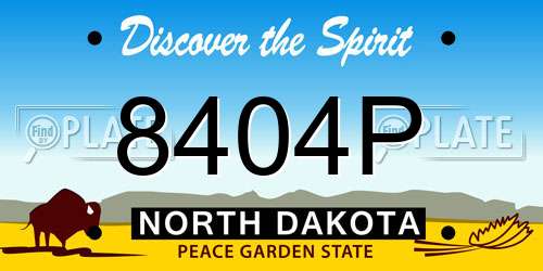 8404P North Dakota License Plate