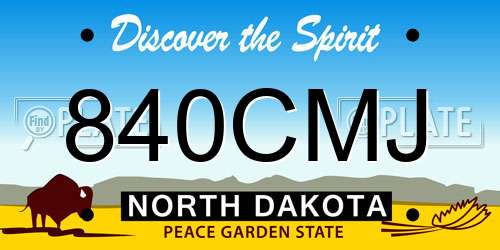 840CMJ North Dakota License Plate