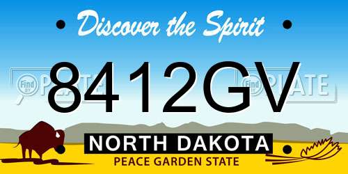 8412GV North Dakota License Plate