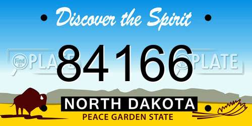 84166 North Dakota License Plate