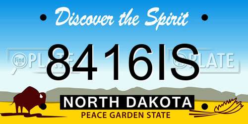 8416IS North Dakota License Plate