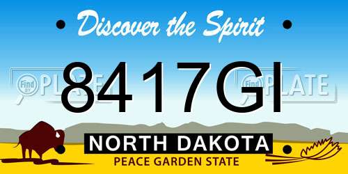 8417GI North Dakota License Plate