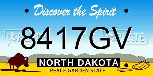 8417GV North Dakota License Plate