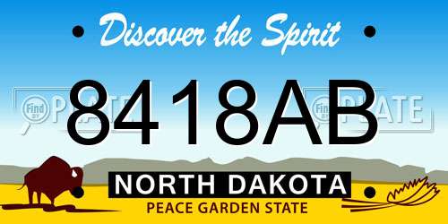 8418AB North Dakota License Plate