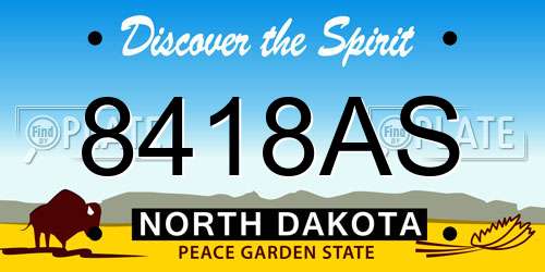8418AS North Dakota License Plate