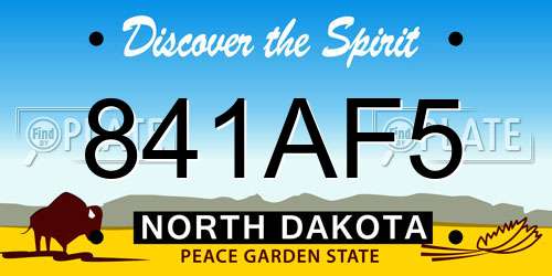 841AF5 North Dakota License Plate