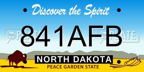 841AFB North Dakota License Plate