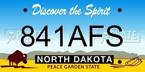 841AFS North Dakota License Plate