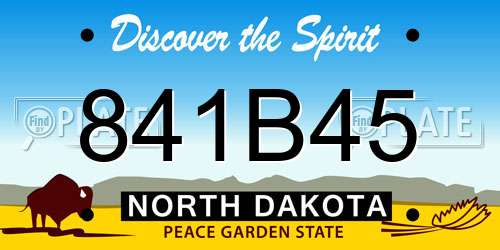 841B45 North Dakota License Plate