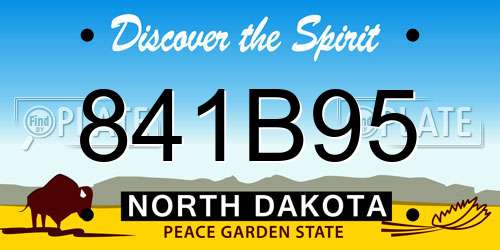 841B95 North Dakota License Plate