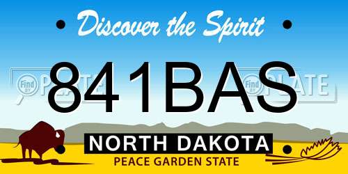 841BAS North Dakota License Plate