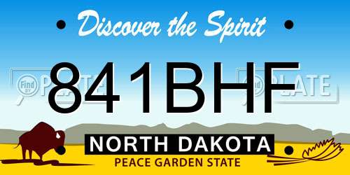 841BHF North Dakota License Plate