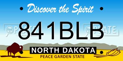 841BLB North Dakota License Plate