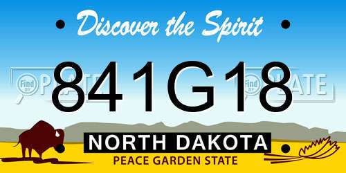 841G18 North Dakota License Plate