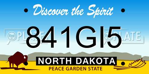 841GI5 North Dakota License Plate