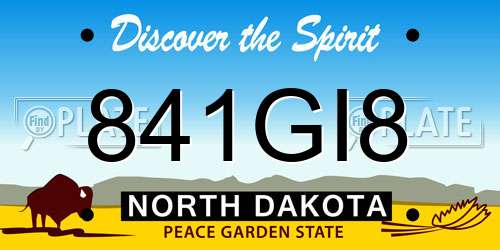 841GI8 North Dakota License Plate