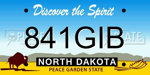 841GIB North Dakota License Plate