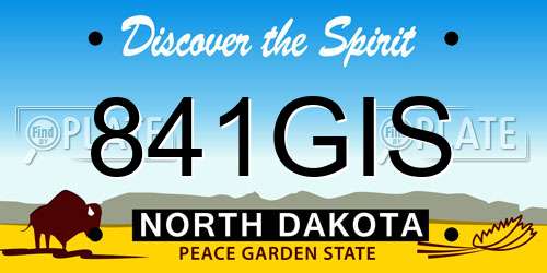 841GIS North Dakota License Plate