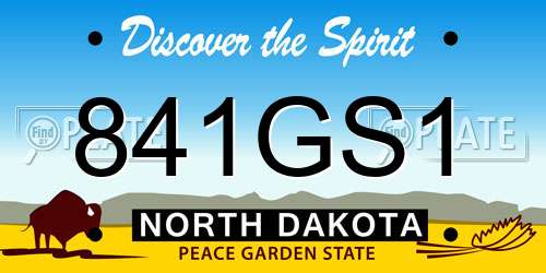 841GS1 North Dakota License Plate