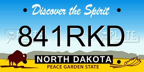 841RKD North Dakota License Plate