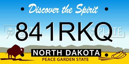 841RKQ North Dakota License Plate