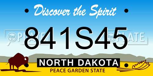841S45 North Dakota License Plate