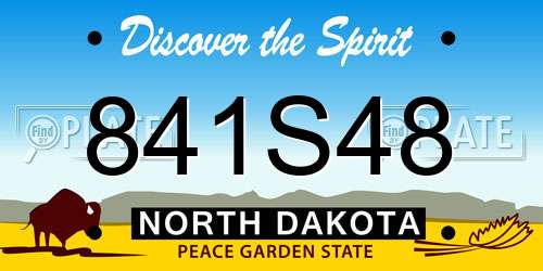 841S48 North Dakota License Plate