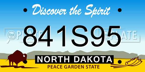 841S95 North Dakota License Plate
