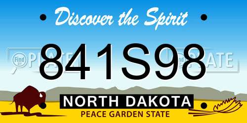 841S98 North Dakota License Plate