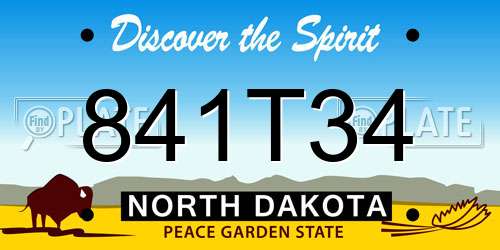841T34 North Dakota License Plate