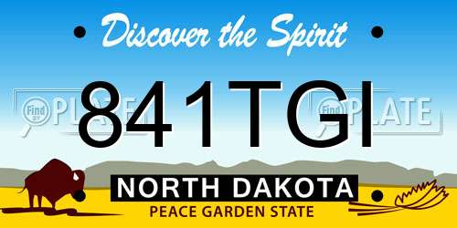 841TGI North Dakota License Plate