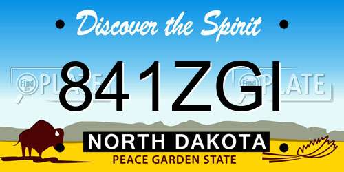 841ZGI North Dakota License Plate