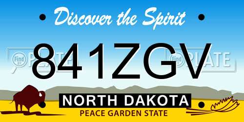 841ZGV North Dakota License Plate