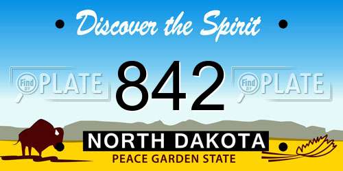 842 North Dakota License Plate