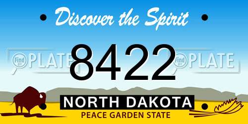 8422 North Dakota License Plate