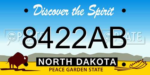8422AB North Dakota License Plate