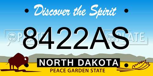 8422AS North Dakota License Plate