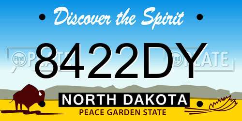 8422DY North Dakota License Plate