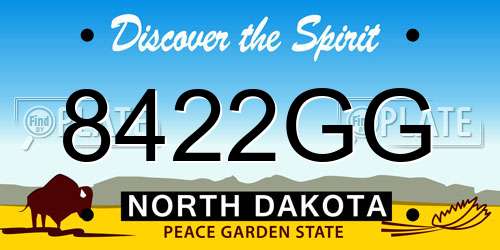 8422GG North Dakota License Plate