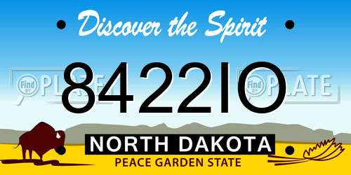 8422IO North Dakota License Plate