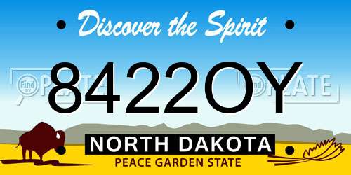 8422OY North Dakota License Plate