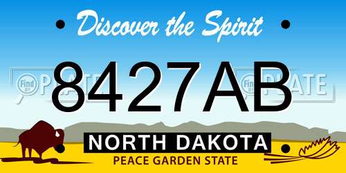 8427AB North Dakota License Plate