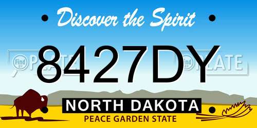 8427DY North Dakota License Plate