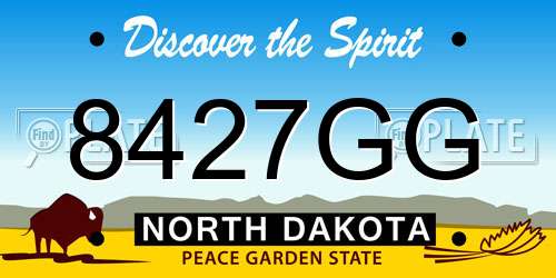 8427GG North Dakota License Plate