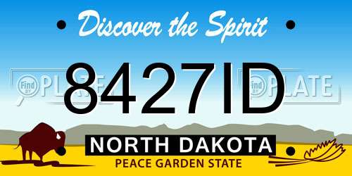 8427ID North Dakota License Plate
